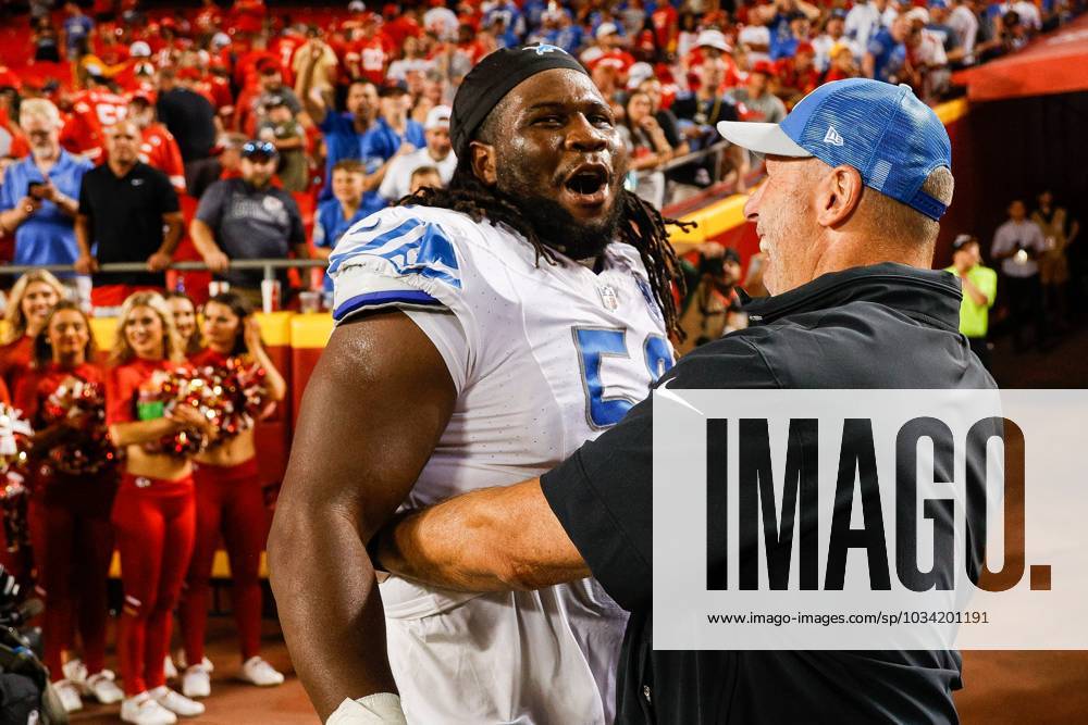 Syndication: Detroit Free Press Detroit Lions defensive tackle Alim McNeill  (54) celebrates Lions 21