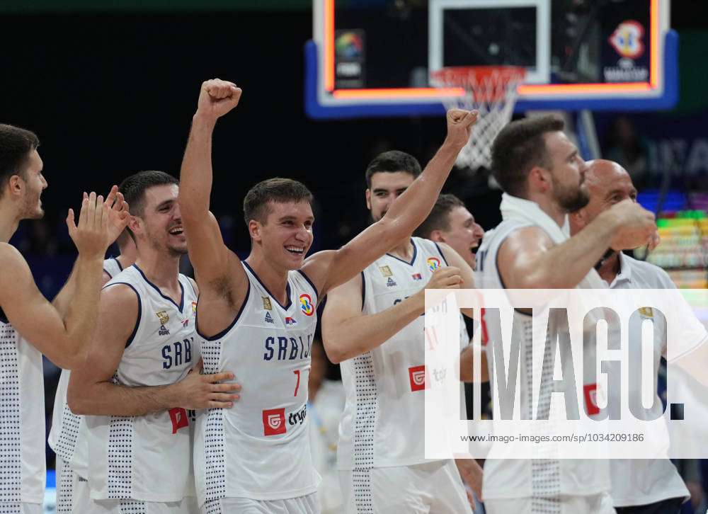 Manila, Philippines. 30th Aug, 2023. Bogdan Bogdanovic (L) of Serbia  competes during the Group B first round match between South Sudan and  Serbia at the 2023 FIBA World Cup in Manila, the