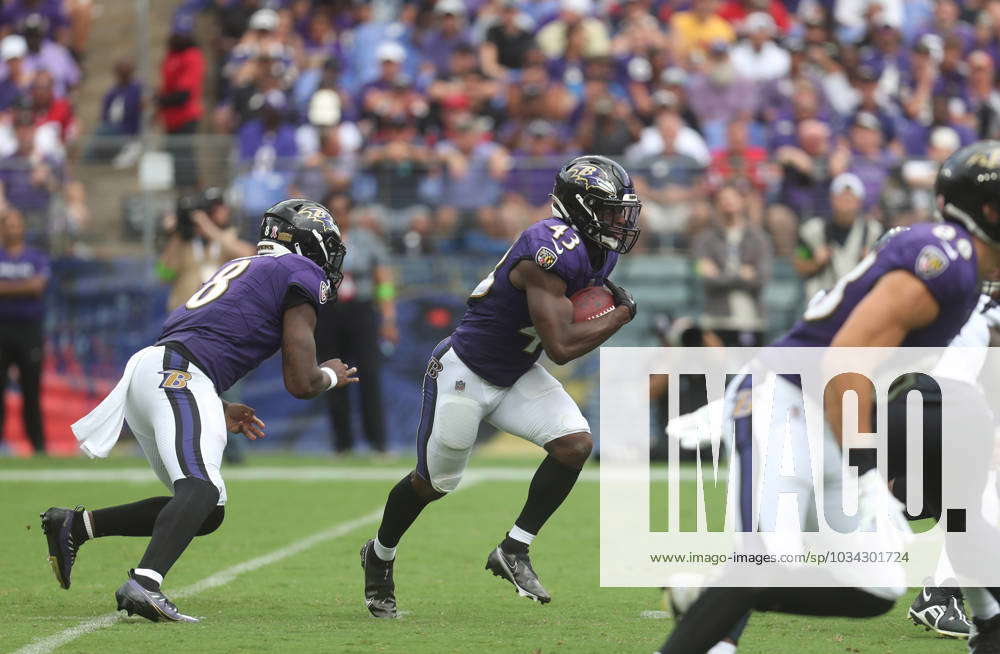 September 10, 2023: Baltimore Ravens RB Justice Hill (43) in action during  a game against the