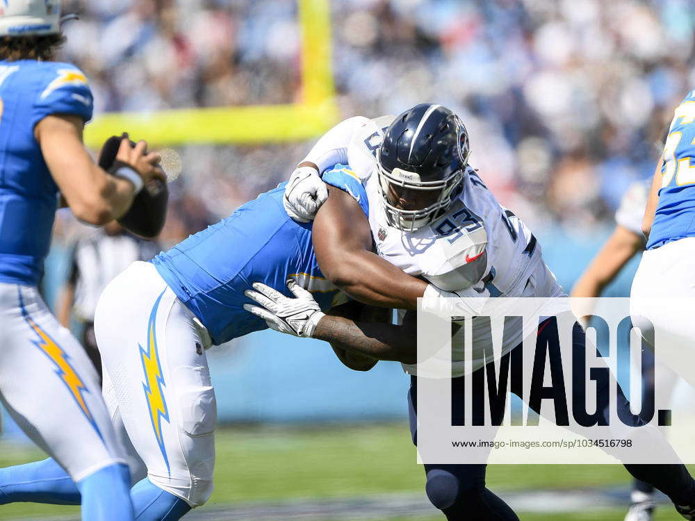 September 17, 2023: Tennessee Titans defensive tackle Teair Tart (93)  rushes the quarterback