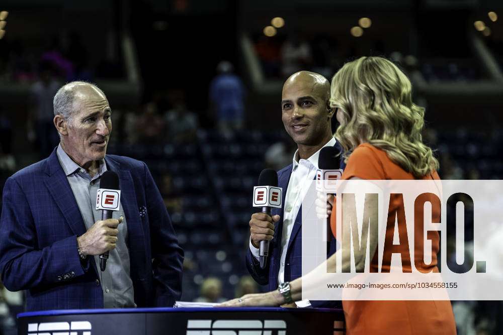 Brad Gilbert, James Blake and Rennae Stubbs, ESPN tennis commentators