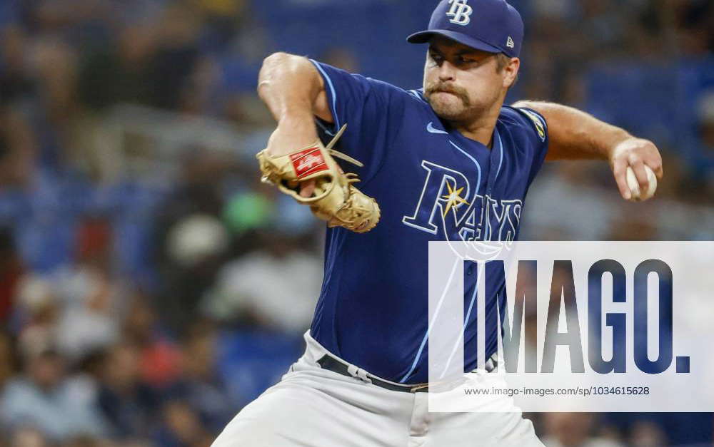 ST. PETERSBURG, FL - APR 10: Jalen Beeks (68) of the Rays delivers