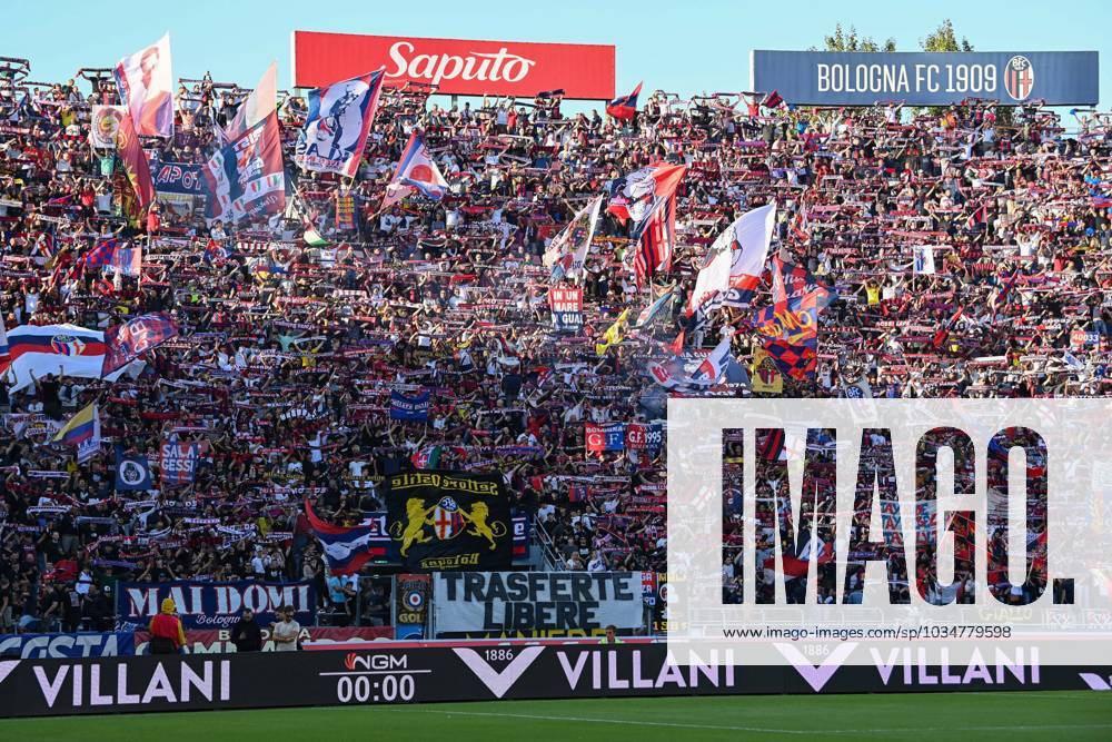 Fans of Bologna during the italian soccer Serie A match Bologna FC