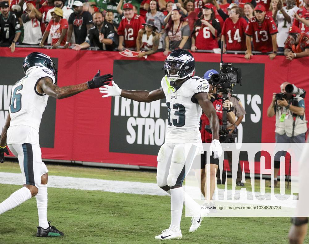 Philadelphia Eagles' Olamide Zaccheaus plays during an NFL football game,  Thursday, Sept. 14, 2023, in Philadelphia. (AP Photo/Matt Slocum Stock  Photo - Alamy