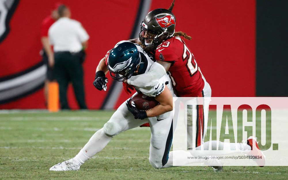 Tampa Bay Buccaneers safety Ryan Neal (23) in action during the first half  of an NFL football game against the Minnesota Vikings, Sunday, Sept. 9,  2023 in Minneapolis. (AP Photo/Stacy Bengs Stock