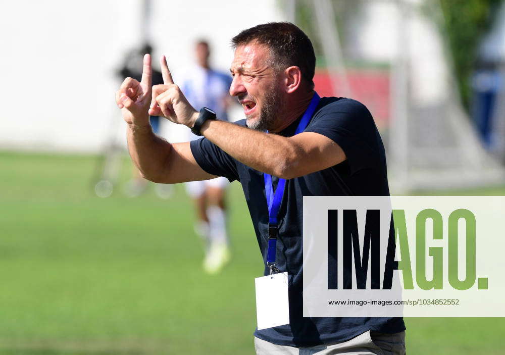 Italian Giovanni Valenti head coach of FC AP Brera Strumica recats ...