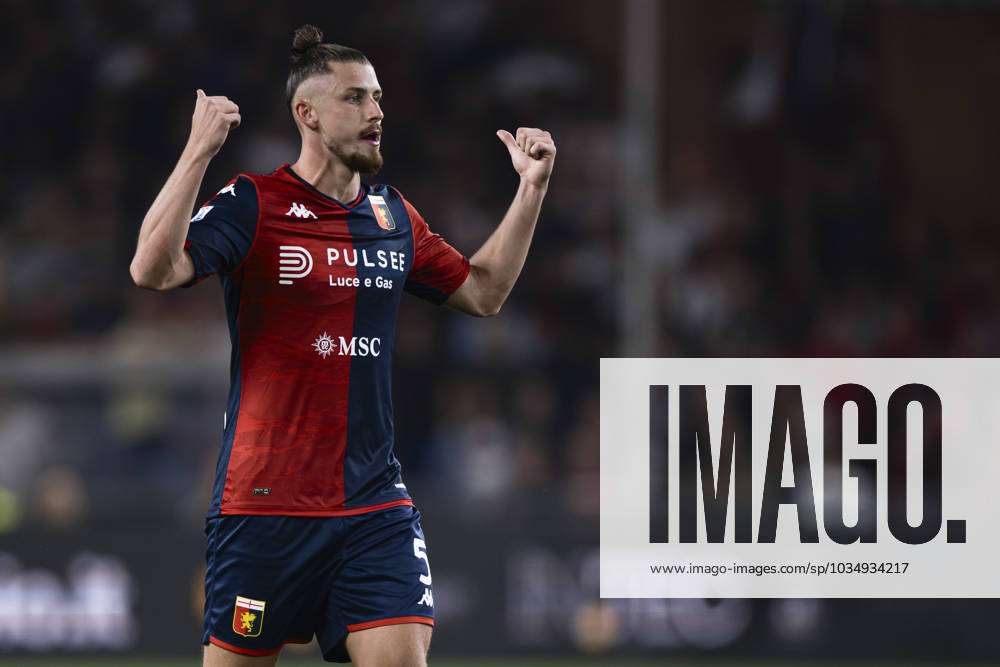 Genoa CFC v AS Roma - Serie A Radu Dragusin of Genoa CFC gestures during  the Serie