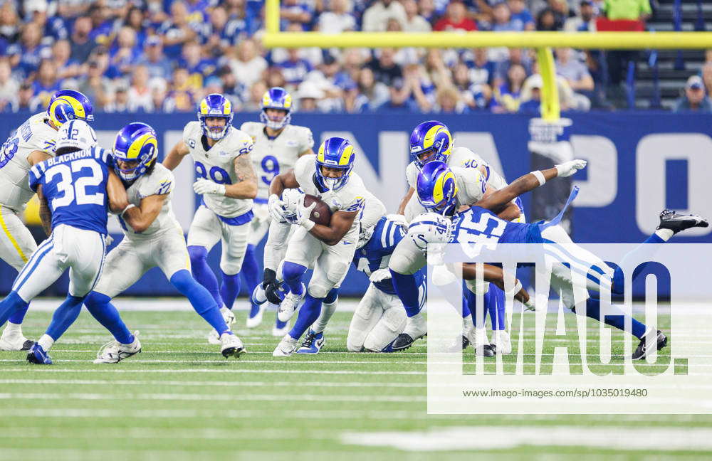 Los Angeles Rams running back Ronnie Rivers (30) warms up before an NFL  preseason football game Saturday, Aug. 26, 2023, in Denver. (AP Photo/David  Zalubowski Stock Photo - Alamy