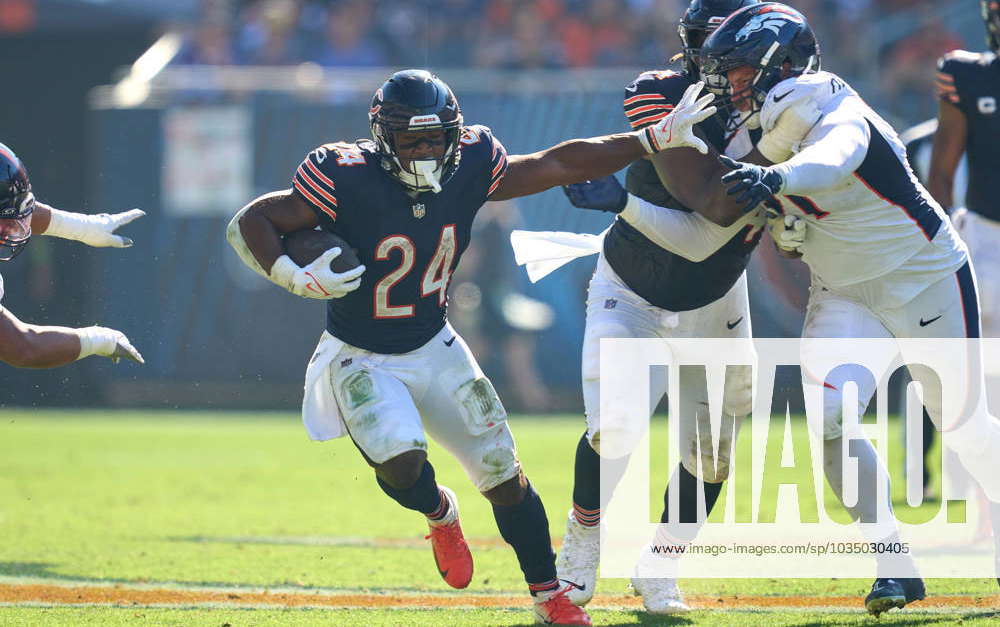 December 24, 2022 - Chicago Bears running back Khalil Herbert (24) takes  off with the ball during NFL football game versus the Buffalo Bills in  Chicago, IL Stock Photo - Alamy