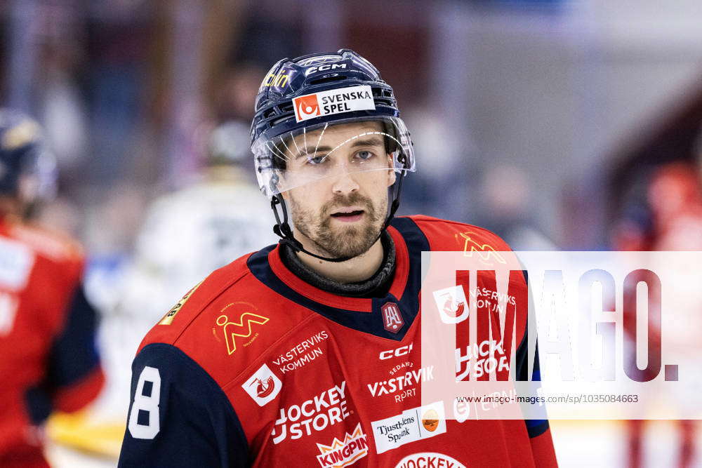 231003 Västerviks Robin Carlsson during the ice hockey match in ...