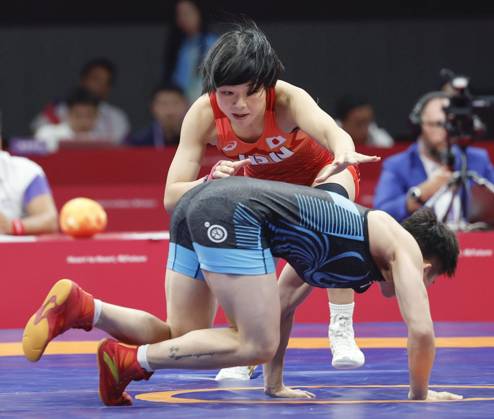 Asian Games: Wrestling Japanese Wrestler Akari Fujinami Celebrates ...