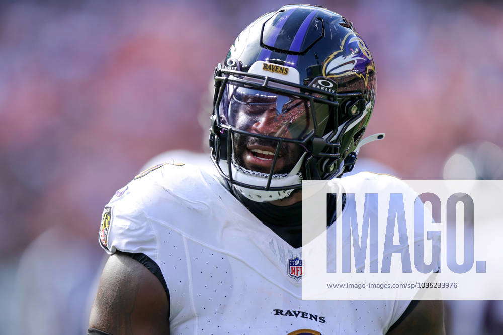 Baltimore Ravens inside linebacker Patrick Queen reacts after