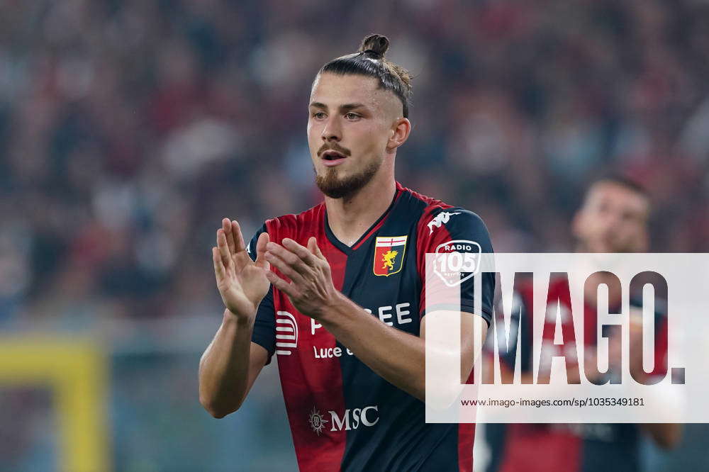 Genoa CFC v AS Roma - Serie A Radu Dragusin of Genoa CFC gestures during  the Serie