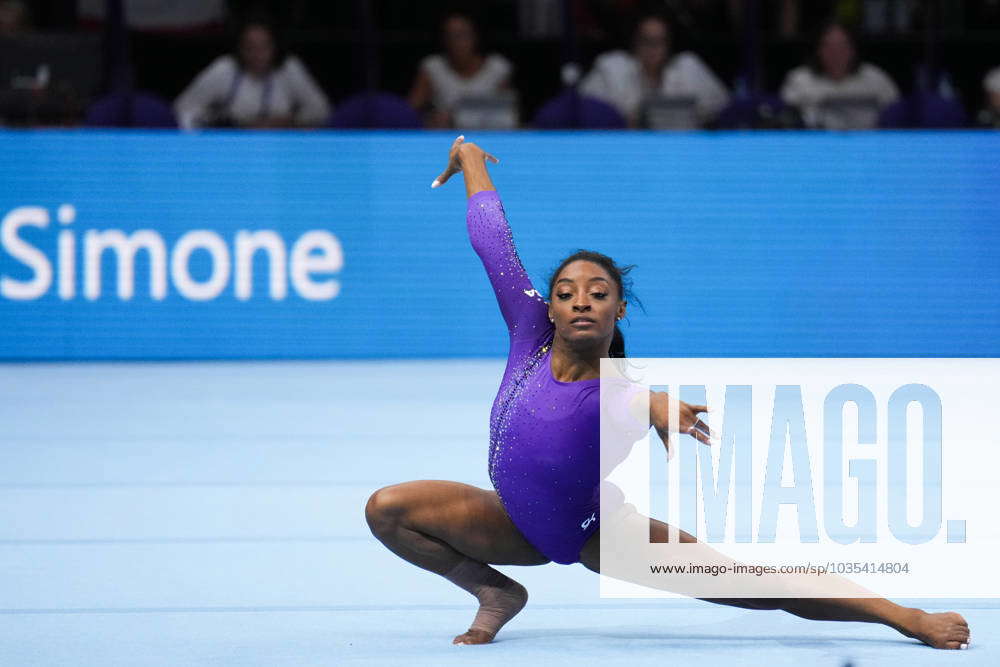 231009) -- ANTWERP, Oct. 9, 2023 -- Simone Biles of the United