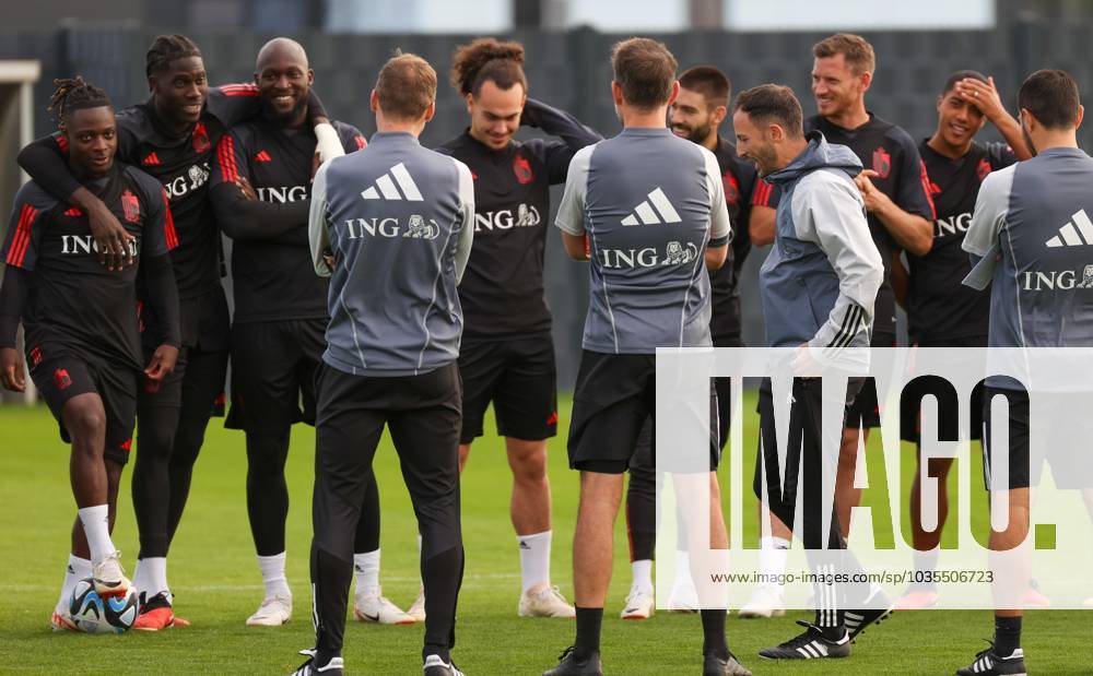 Belgium S Head Coach Domenico Tedesco Talks To His Players During A ...