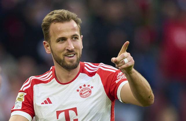 Harry Kane, FCB 9 scores, shoots goal , Tor, Treffer, Torschuss, 2-1 in ...