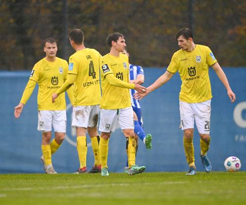 SSV Ulm 1846 Celebrates After Nicolas Janns Goal SSV Ulm 1846, 21 To 0 ...