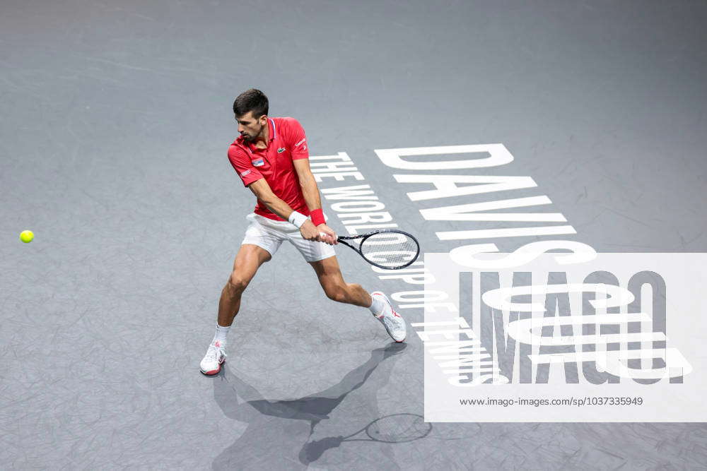 Serbia v Italy Davis Cup Final Semifinal Novak Djokovic of Serbia is