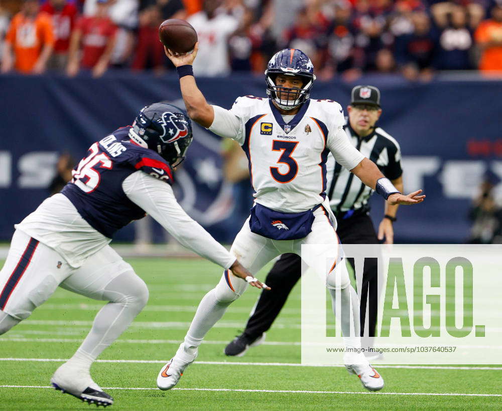 : Broncos quarterback Russell Wilson passes the ball during an NFL ...