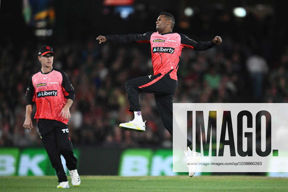 BBL RENEGADES STARS, Akeal Hosein of the Renegades celebrates taking ...