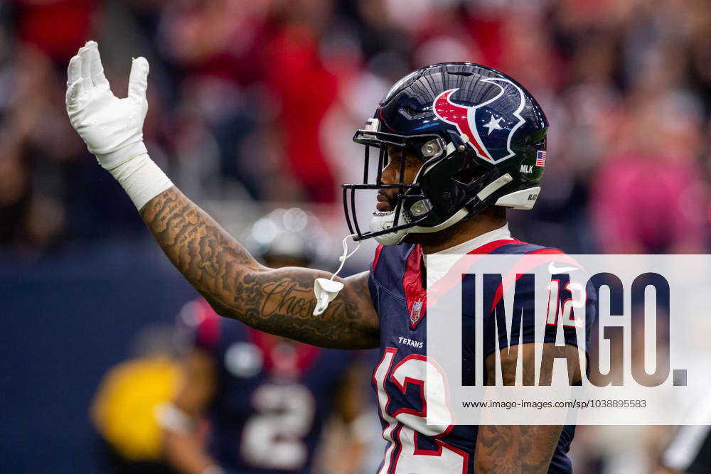 January 13, 2024 Houston Texans wide receiver Nico Collins (12) celebrates a first down during a