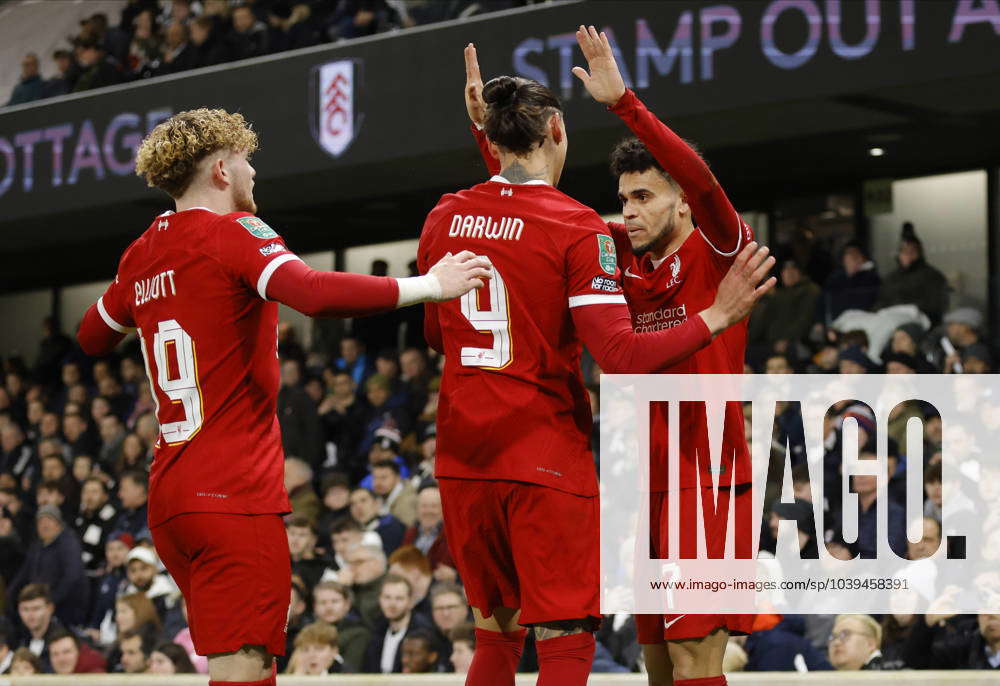 Fulham v Liverpool - Carabao Cup Semi Final Second Leg Luis Diaz of ...