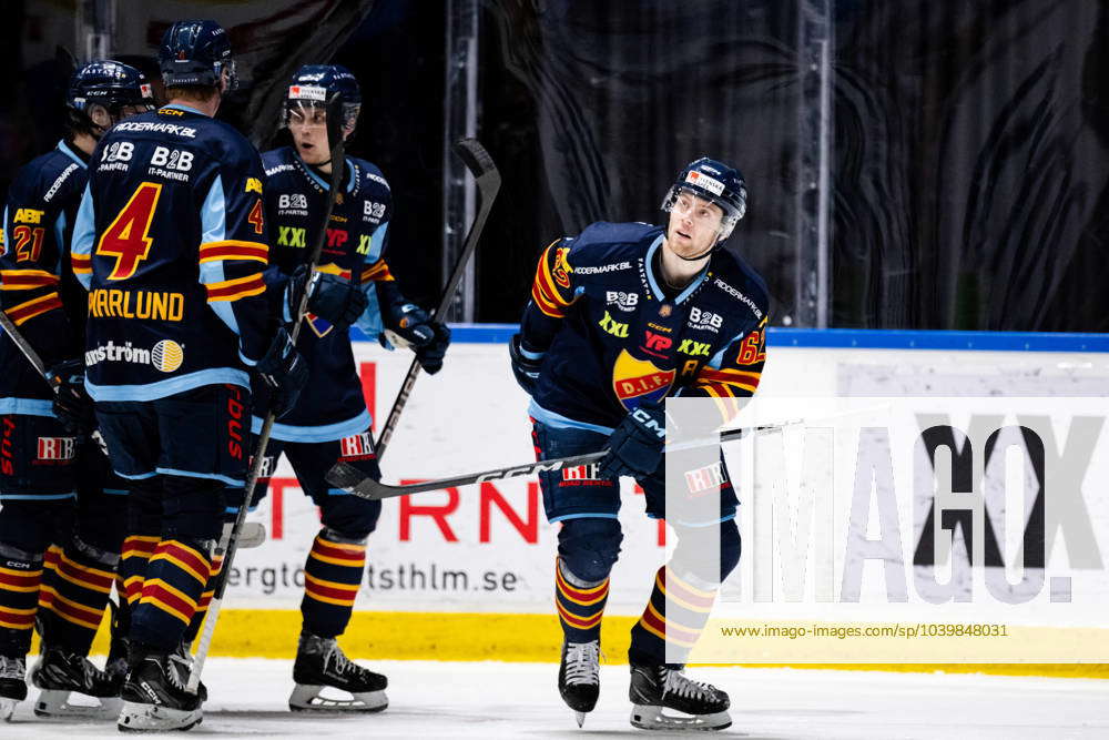 240131 Djurgardens Wiktor Nilsson celebrates after a 3-1 win during the ...