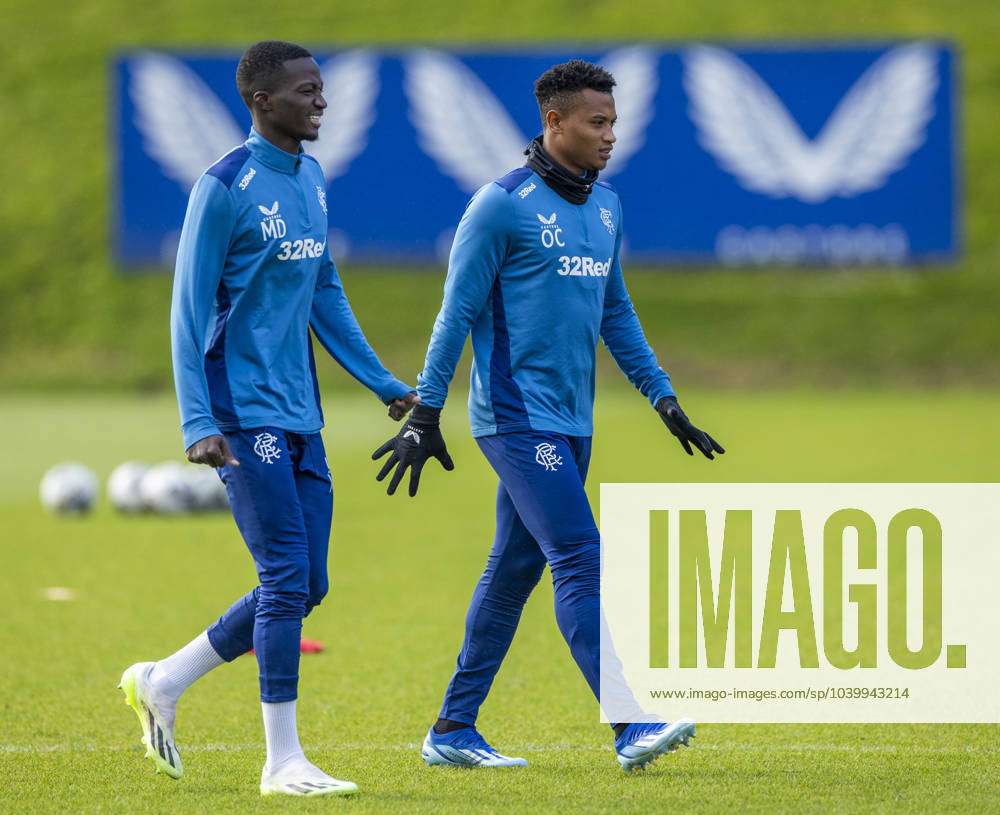 Mohamed Diomande and Oscar Cortes walk out for training ahead of tomorrow s  Scottish Premiership