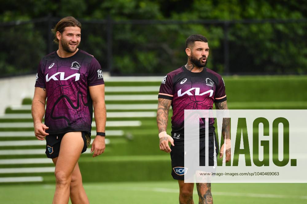 NRL BRONCOS TRAINING, Broncos players Patrick Carrigan and Adam ...