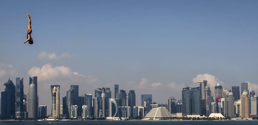 Doha Ginni Van Katwijk In Action During The Women S High Diving