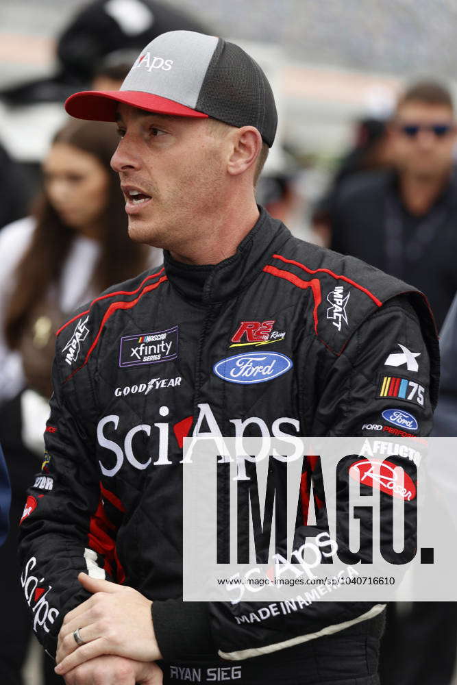 DAYTONA, FL - FEBRUARY 17: Ryan Sieg ( 39 RSS Racing SciAps Ford) talks ...