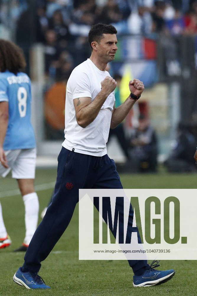 Head Coach Thiago Motta Bologna Fc Celebrates After Winning Serie A Tim Lazio Roma Vs Bologna