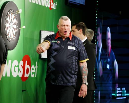 Darts World Senior Darts Colin McGarry in action during the semi final ...