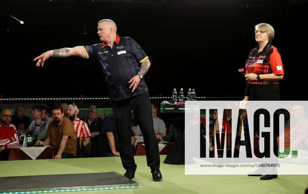 Darts World Senior Darts Colin McGarry in action during the semi final ...