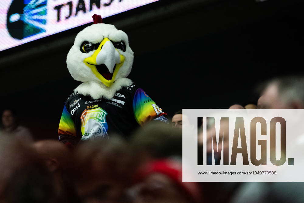 240217 Malmö Redhawks mascot during the SHL ice hockey match