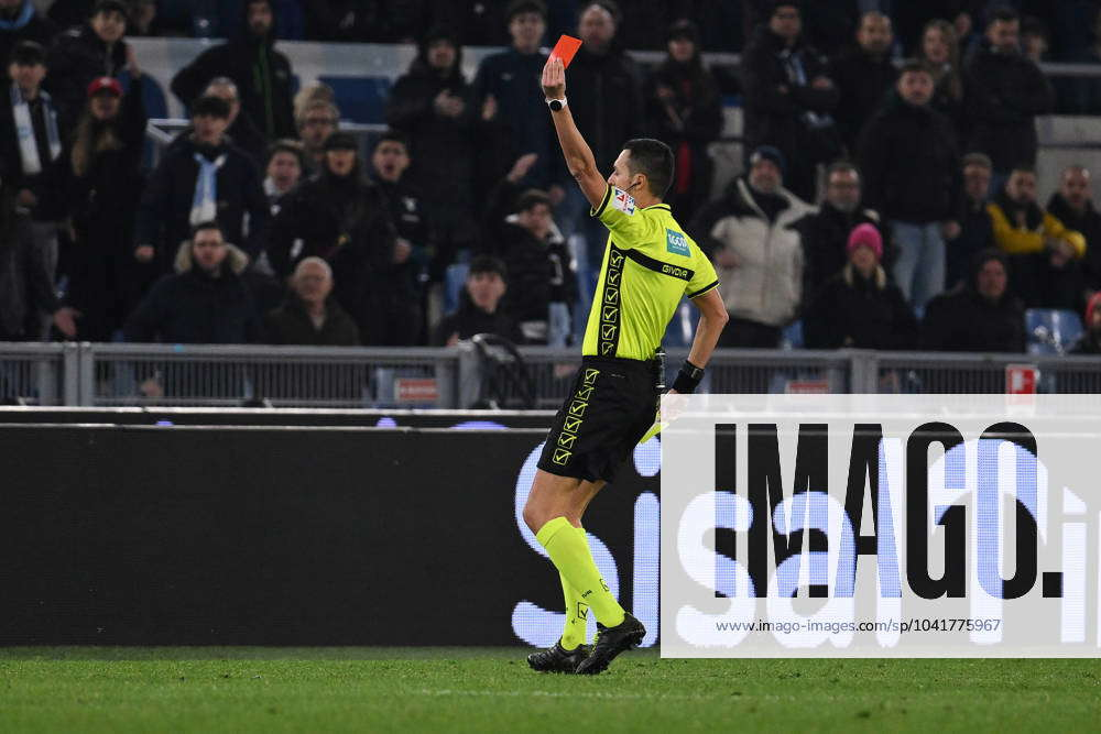 Referee Marco di Bello during the 27th day of the Serie A Championship  between S.S. Lazio