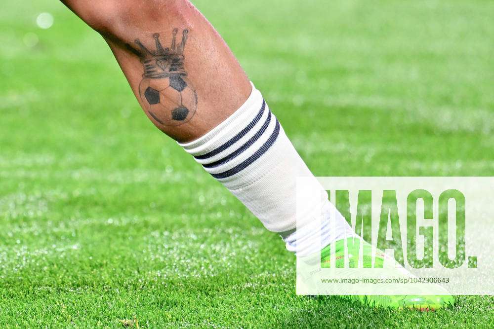 Tattoo details of AS Roma s forward Paulo Dybala during ACF Fiorentina vs  AS Roma, Italian