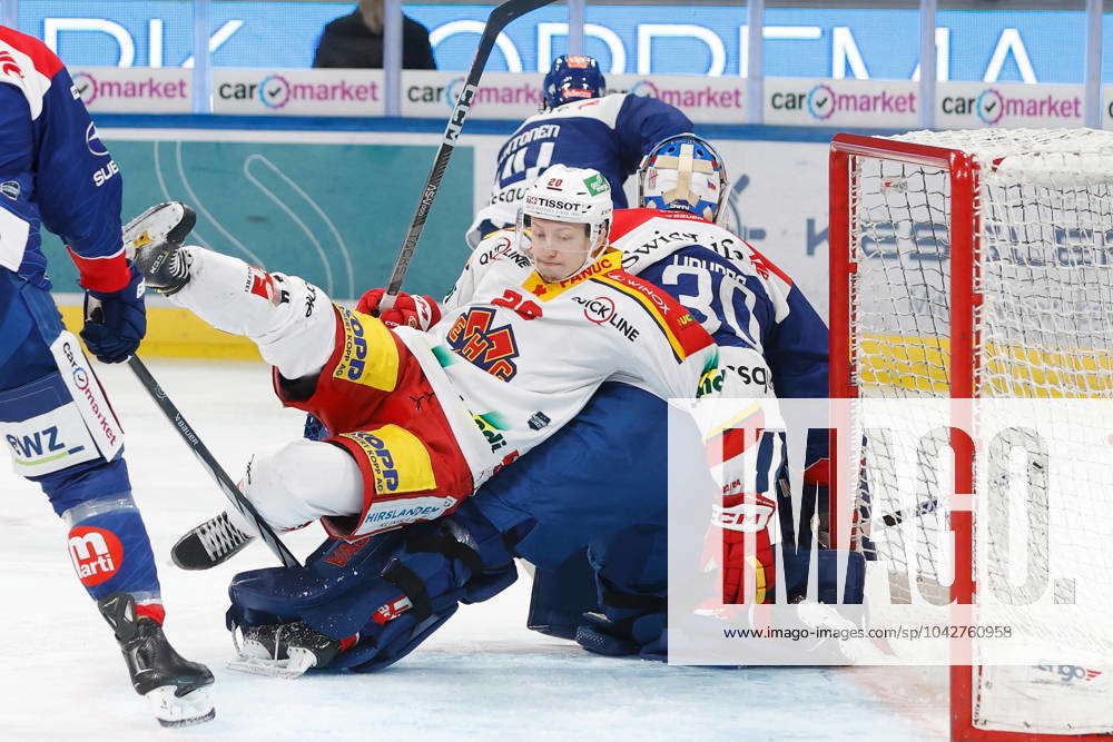 ZSC Lions EHC Biel Aleksi Heponiemi Goaltender Simon Hrubec 20 03 2024 ...