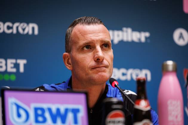 Club s interim head coach Nicky Hayen pictured during a press conference,  PK, Pressekonferenz of