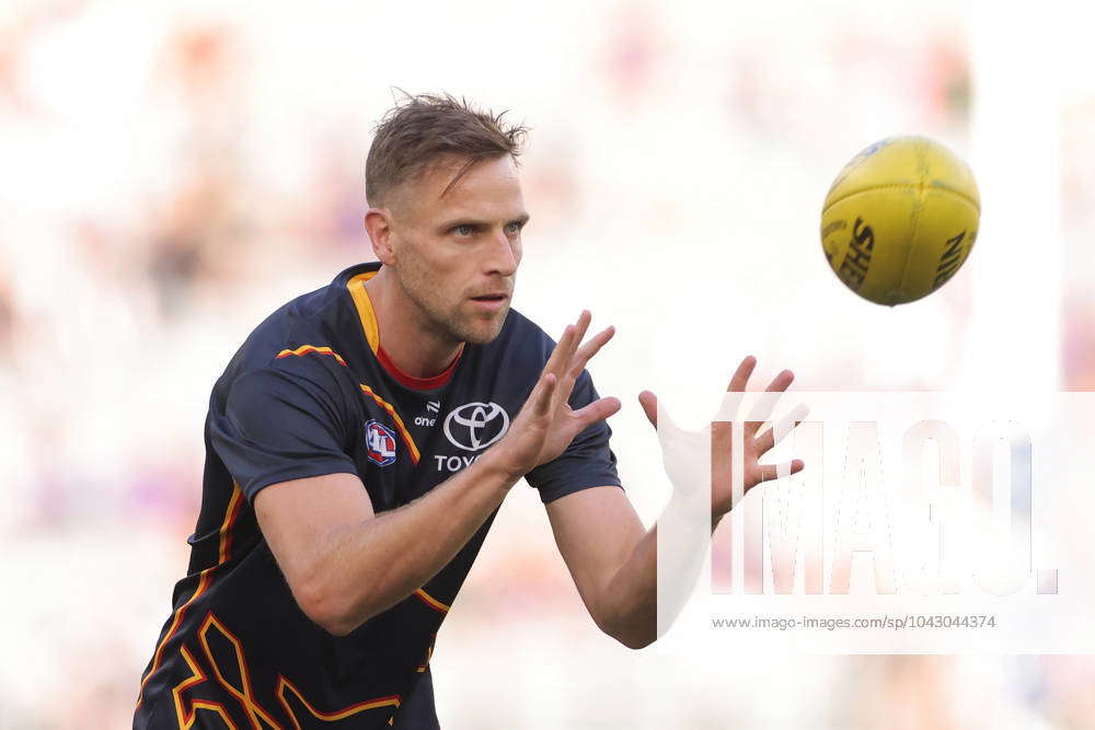 AFL DOCKERS CROWS Brodie Smith of the Crows is seen warming up