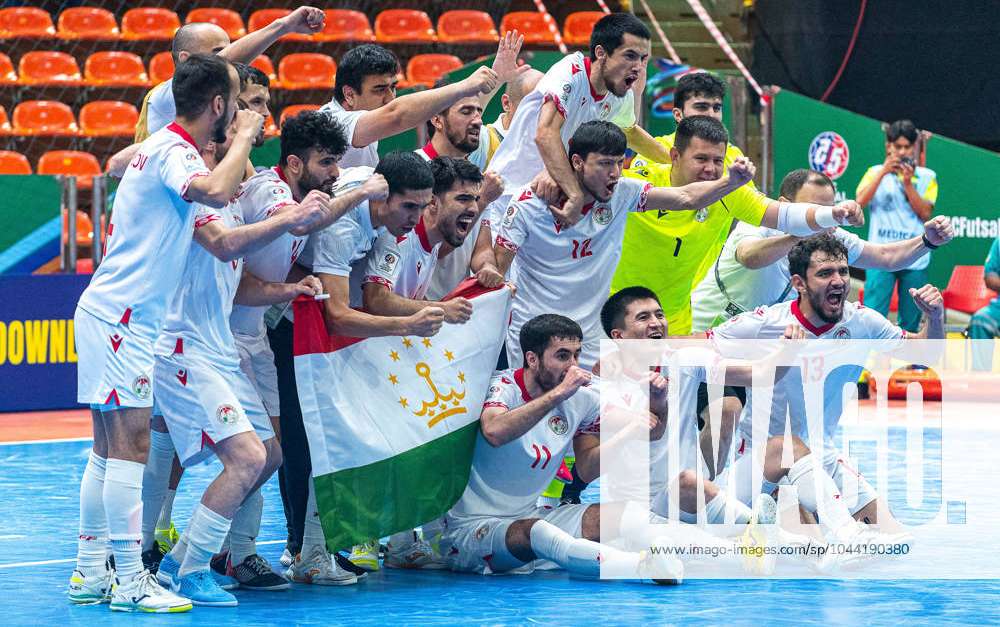 April 24, 2024, Bangkok, Thailand: Players of Tajikistan celebrate after  victory over Afghanistan