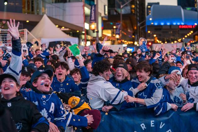 Fans at Maple Leaf Square Toronto Maple Leafs Playoff Game - 24 Apr ...