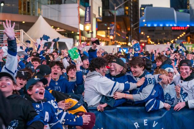 Fans at Maple Leaf Square Toronto Maple Leafs Playoff Game - 24 Apr ...