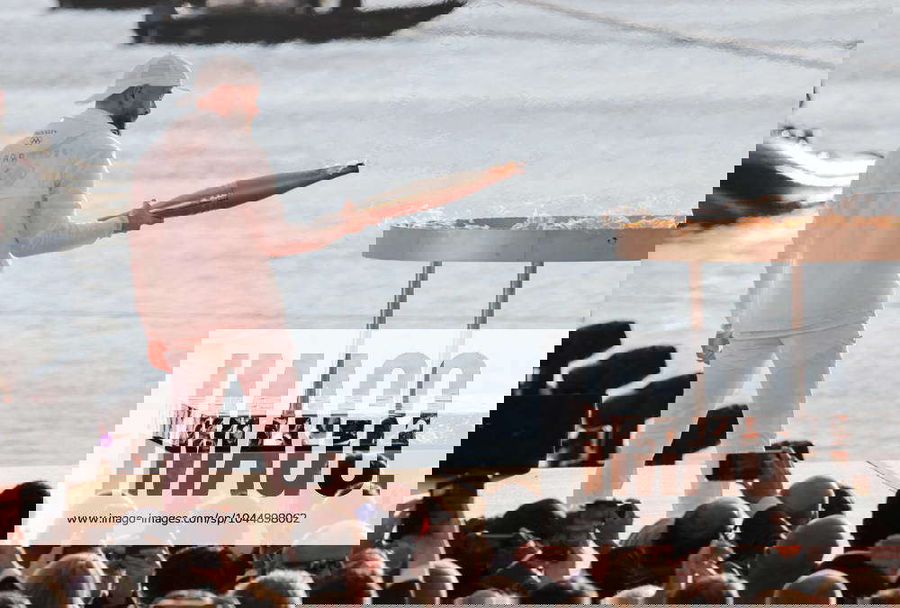 Arrival Of The Olympic Flame In Marseille French rapper Julien Mari aka ...