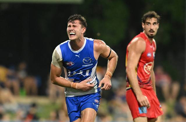 Comben AFL SUNS KANGAROOS, Charlie Comben of the North Melbourne Kangaroos ...