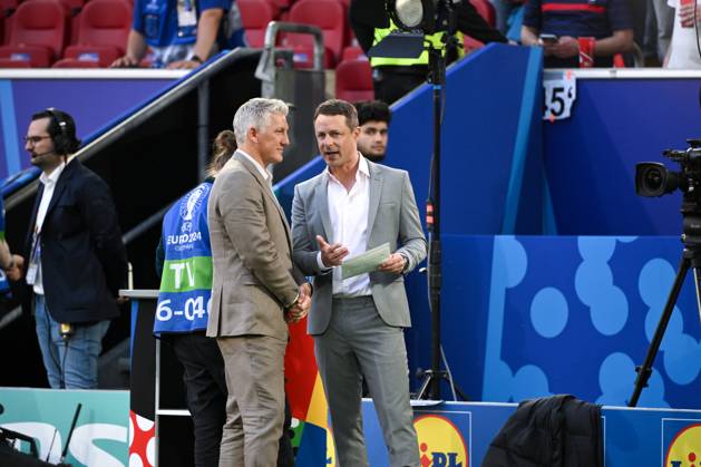 ARD expert Bastian Schweinsteiger with ARD presenter Alexander Bommes ...