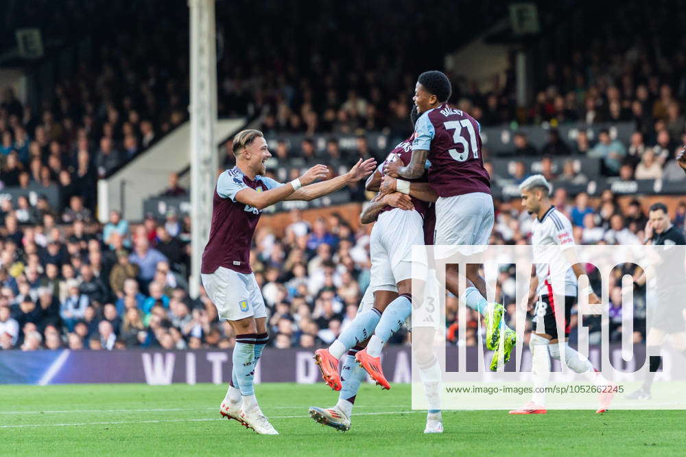 Ollie Watkins of Aston Villa celebrates scoring his sides second goal during the Premier League