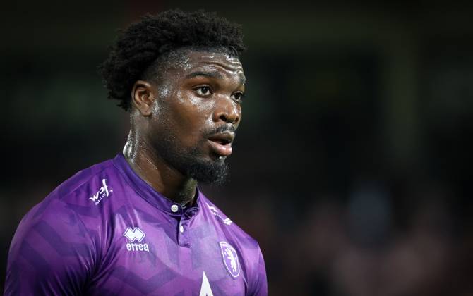 Beerschot s Loic Mbe Soh pictured during a soccer match between Beerschot  VA and Sint-Truiden VV