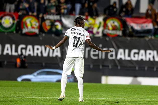 Chico Banza of Estrela da Amadora celebrates after scoring a goal during  the Liga Portugal Betclic