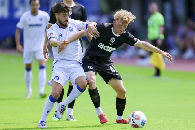 Lilian Egloff Karlsruher SC and Marwin Schmitz FC St Pauli battle for ...
